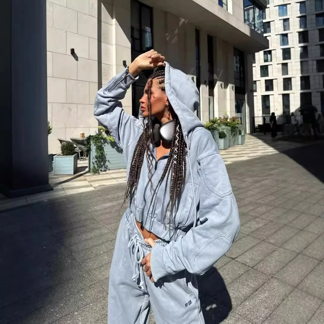 Новинка 2024 женский модный комплект свитшотов-кардигана высококачественный