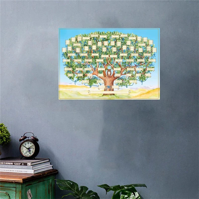 Схема семейного дерева для заполнения настенного декора