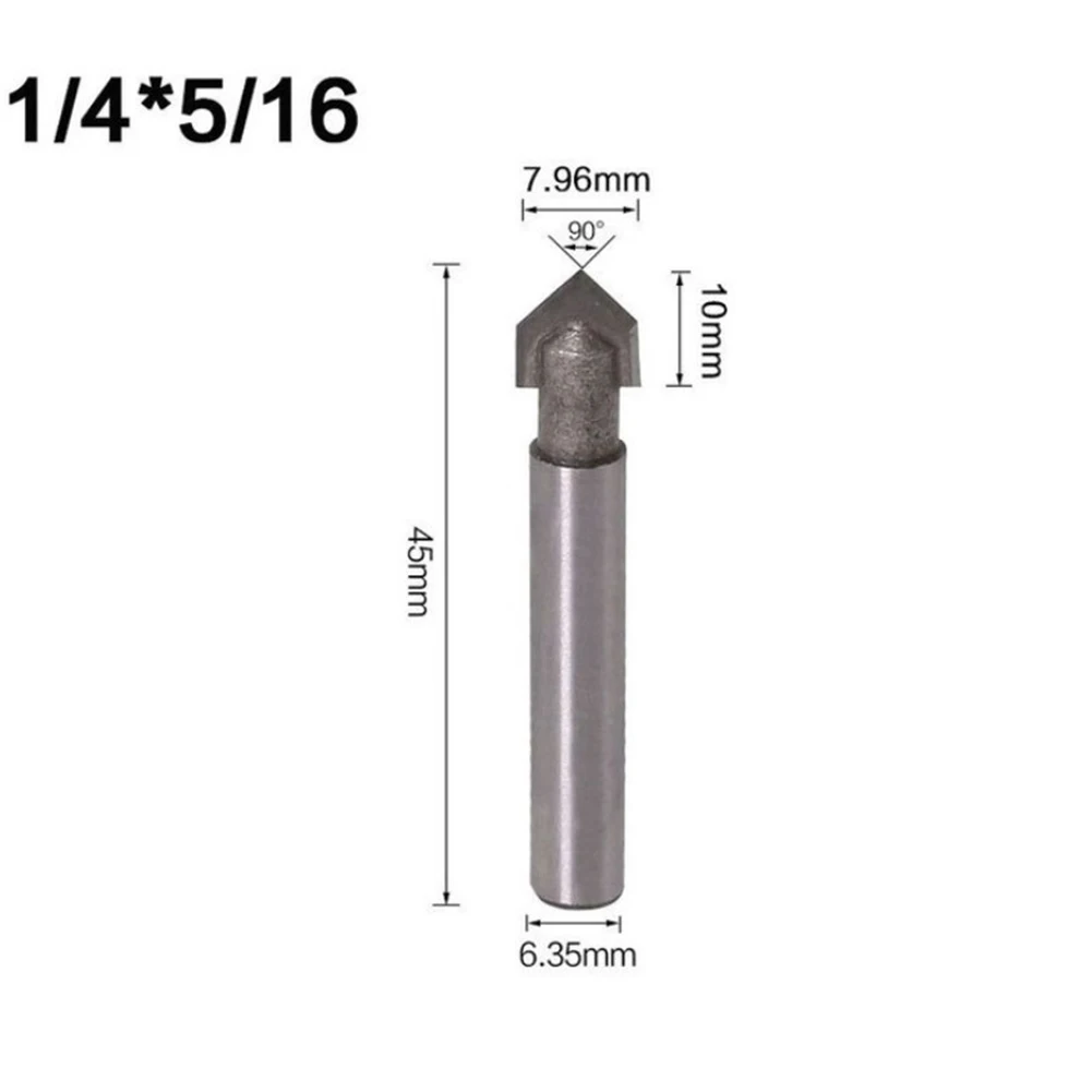 

Drill Bit Router Bits Shank Solid Hardened Steel V Groove 1/4inch 6.35mm