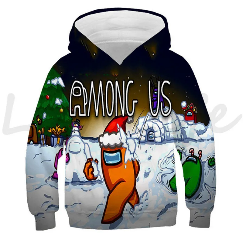 

Among US Hoodies Cartoon Boys And Girls Long Sleeves Sweatshirts Clothing Spring Autumn Print Fashion Casual Hooded Tops 4-14 Y