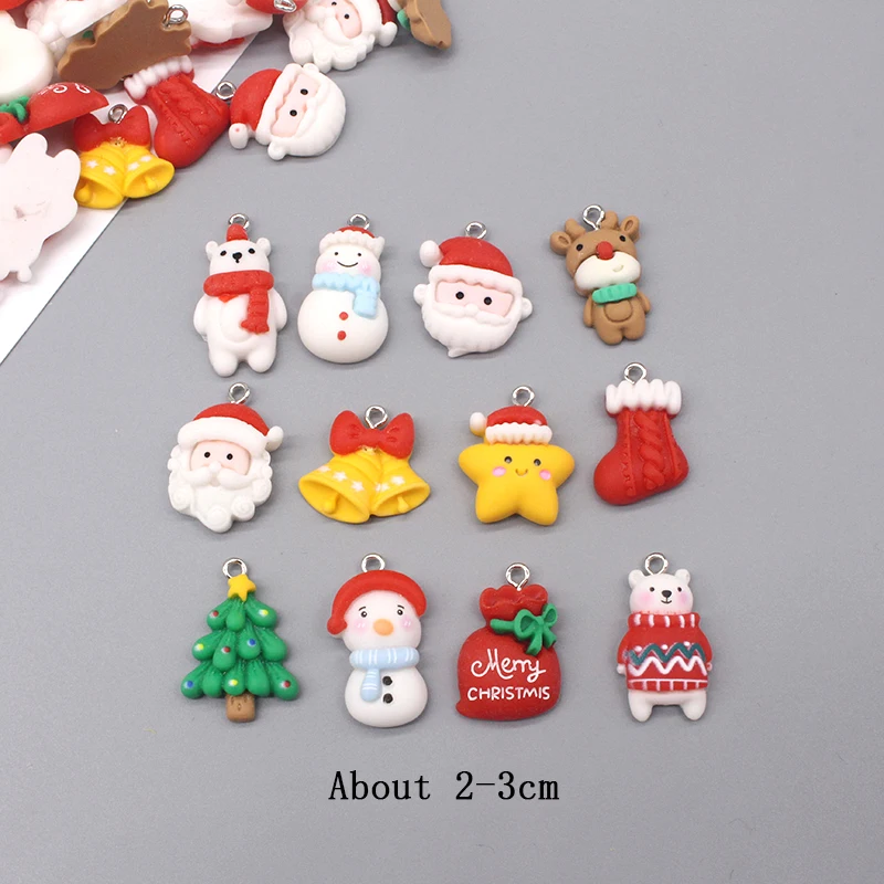 Оптовая продажа 10/30/50 шт. Рождественские Подвески из смолы Санта/полярный