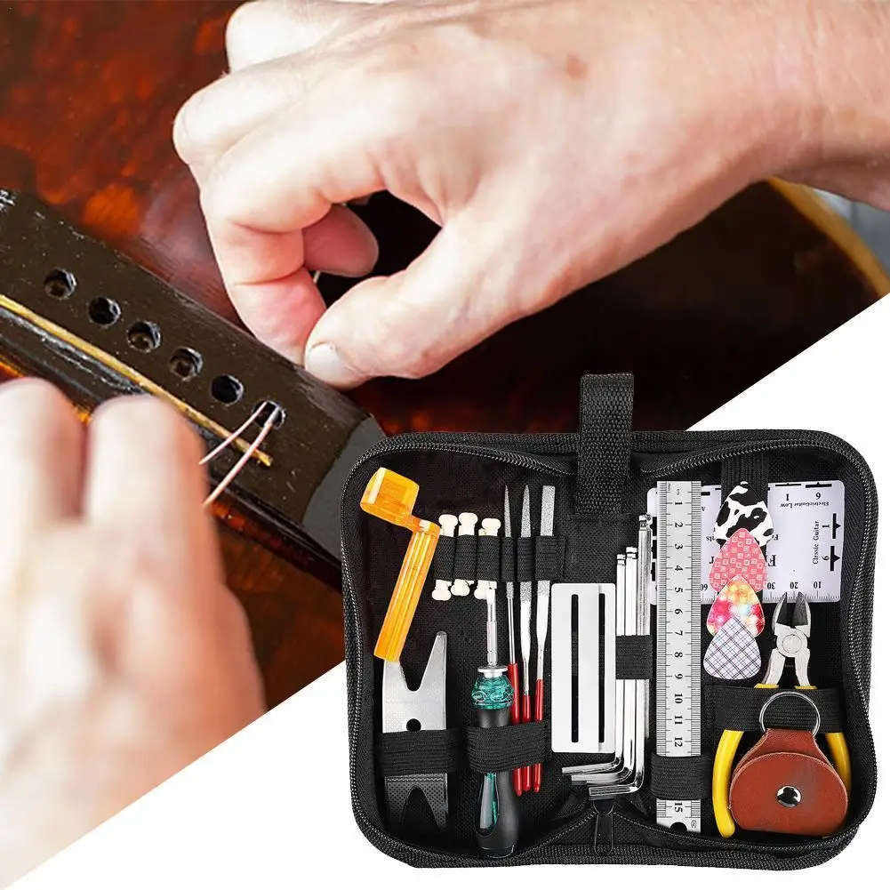 

26pcs/set Guitar Maintenance Repair Tools Kit String Organizer String Action Ruler Measuring Tool Guitar Toolkit