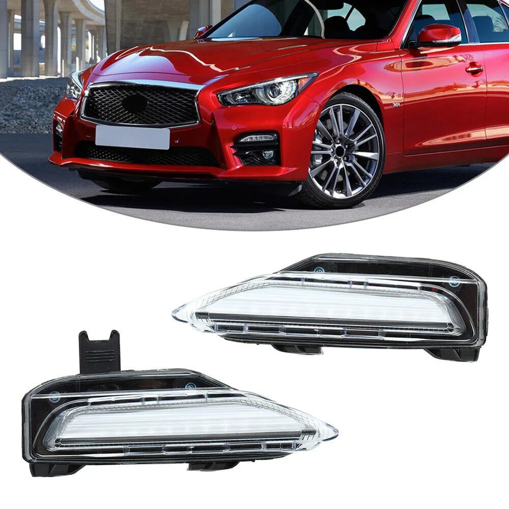 

LED Daytime Running Light w/ Turn Signal Pair ABS For Infiniti Q50 2015-2021