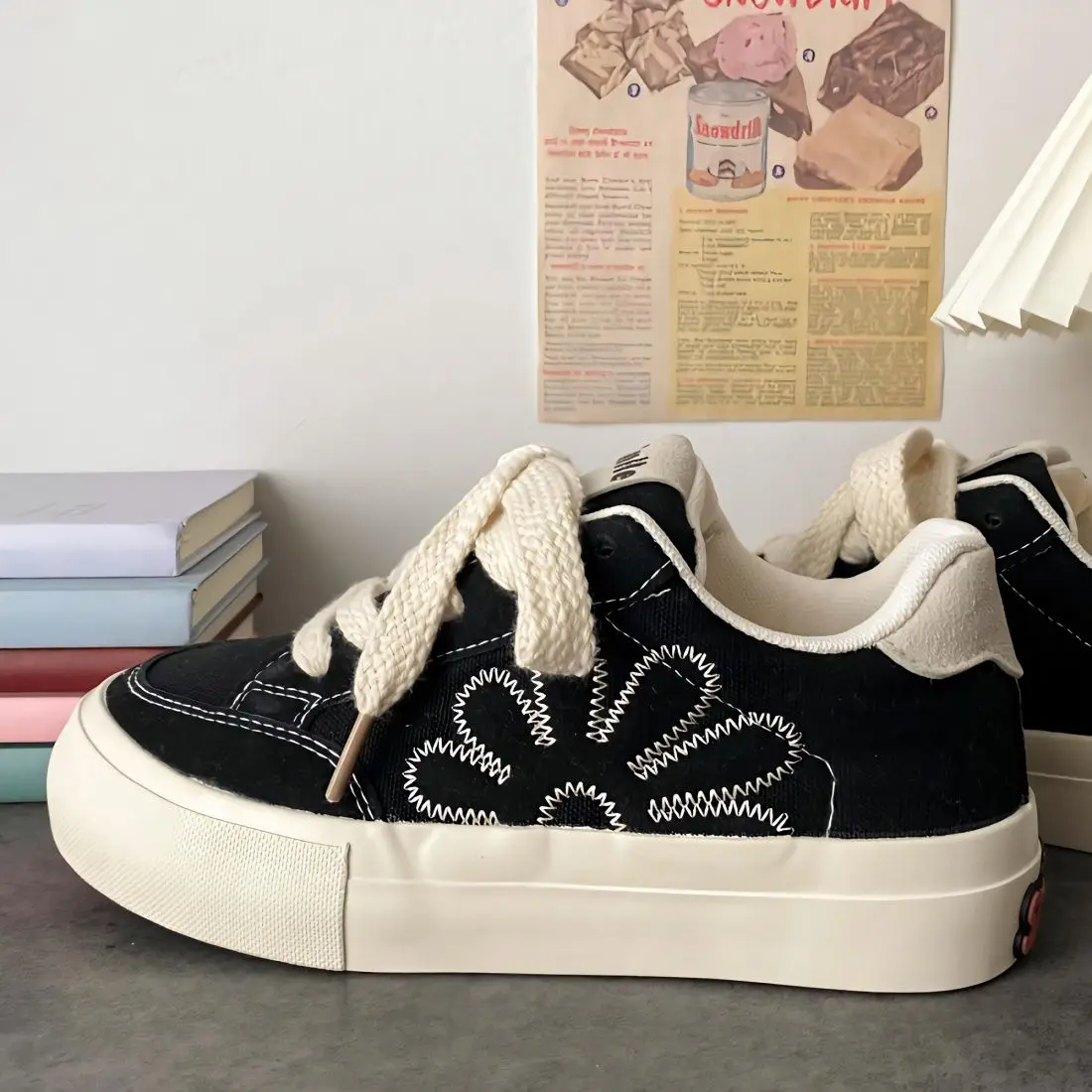 SHANPA 2023 Spring and Autumn Breathable Shoes for Women All-match Flat Canvas Embroidery Heightening Casual Zapatillas Mujer