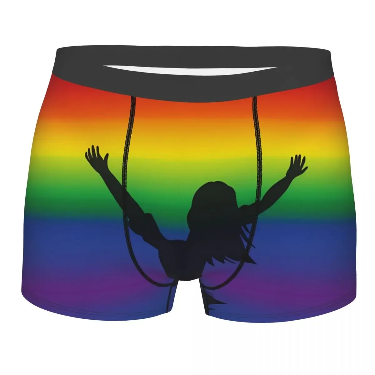ЛГБТ Радуга Мужские боксеры нижнее белье Гордость Флаг очень дышащие высокое