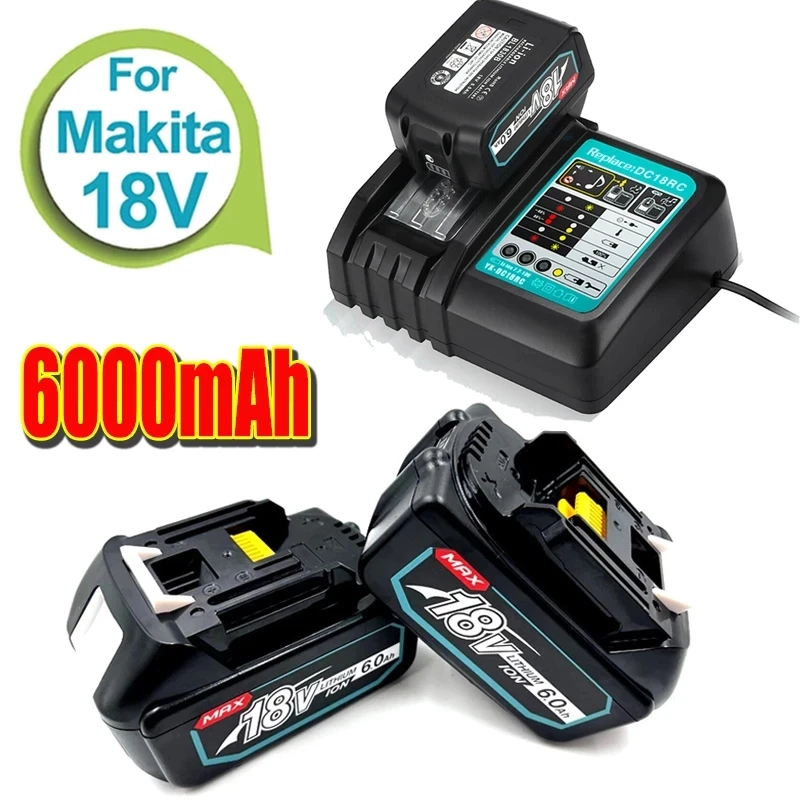 

100% Оригинальный Makita 18 в 6000 мАч перезаряжаемый Электроинструмент Makita Аккумулятор со светодиодом литий-ионный сменный LXT BL1860B BL1860 BL1850
