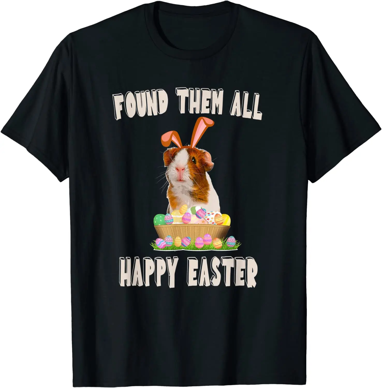 

Футболка-корзина с забавными ушками кролика из морской свиньи и пасхальными яйцами