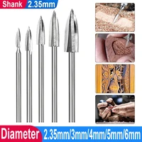 2 35mm shank wood engraving drill bit white steel carving drill bit set for woodworking carbide grinding drill bit carving