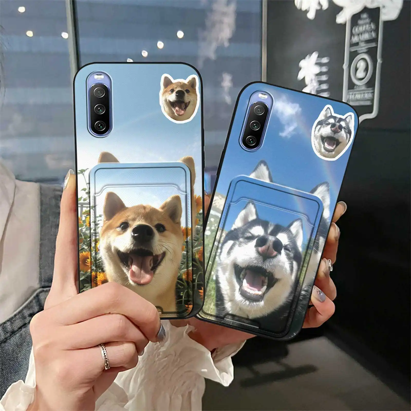 Фото Прочный грязеотталкивающий чехол для телефона Sony Xperia 10 V 2023, задняя крышка из ТПУ, слот для карт, защитный граффити с мультяшным рисунком №1