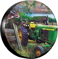 spare tire cover universal tires cover farm tractor nature deer car tire cover wheel weatherproof and dust proof uv sun