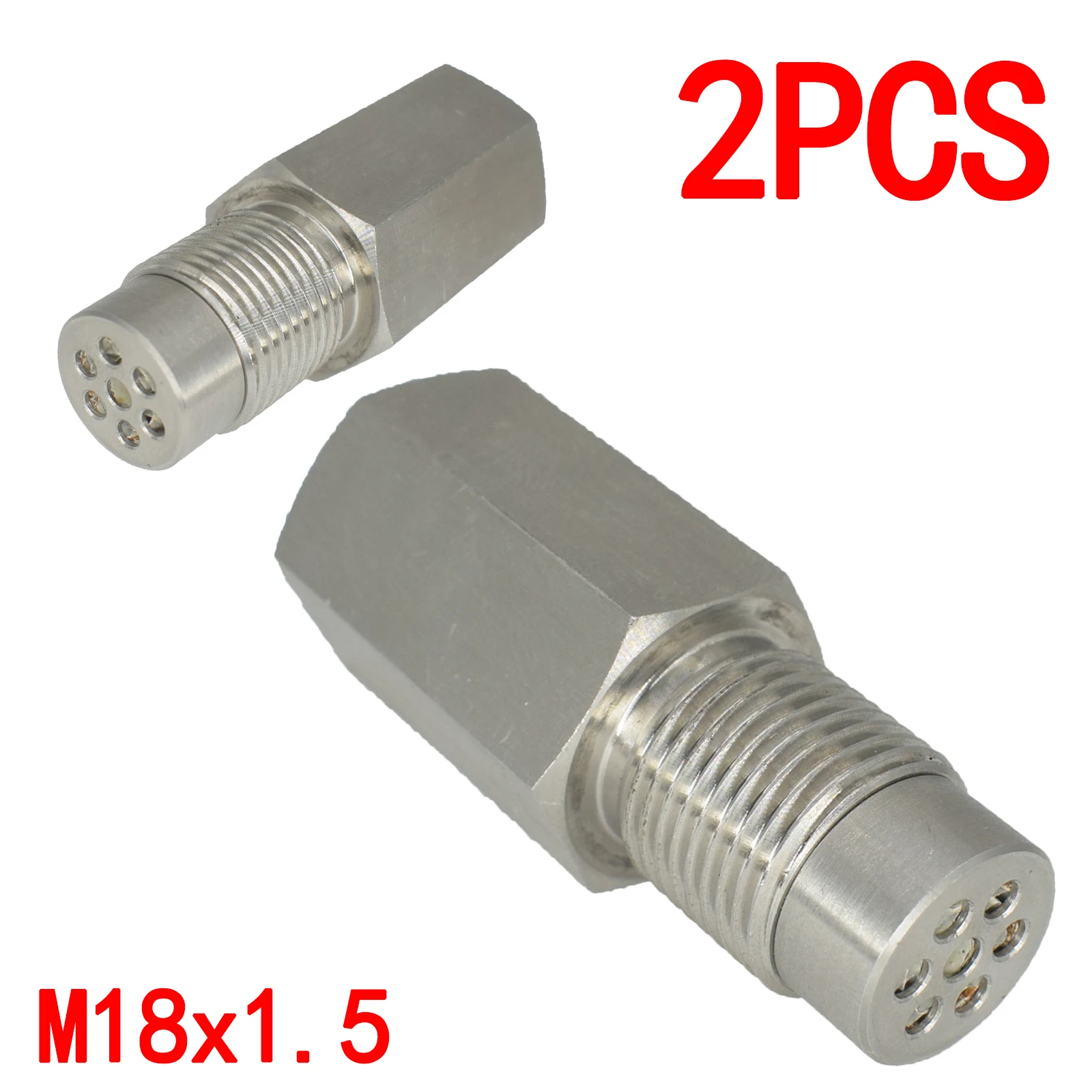 2PCS Universal O2 Oxygen Sensor Extender Spacer Adapter Bung Catalytic Converter Fix Check CEL Eliminator Engine Light M18X1.5
