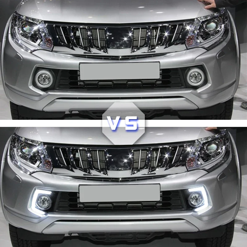 2 шт. автомобильные светодиодные дневные ходовые огни DRL для Mitsubishi Triton L200 2015 2016 2017