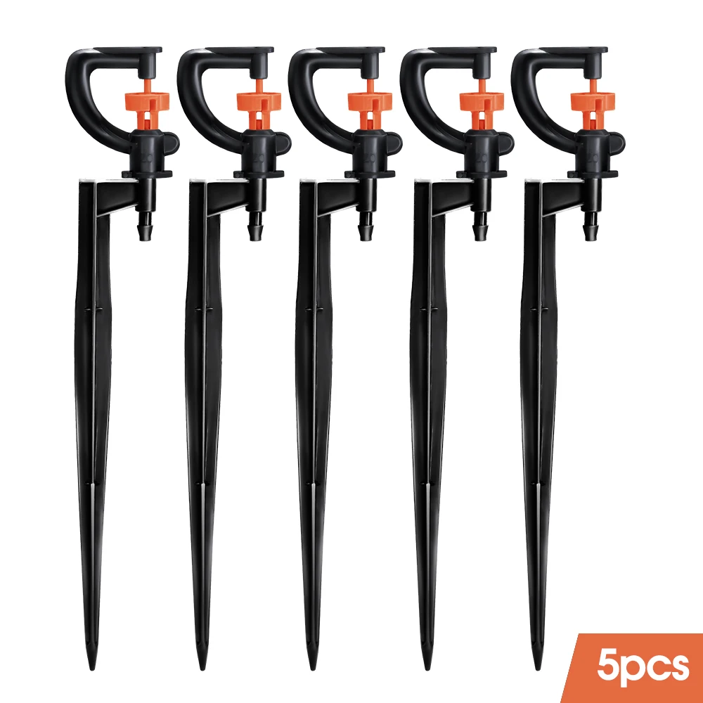 

5 шт. вращающийся на 360 градусов микро капельный распылитель с колпачком 4/7 мм шланг садовый газон насадки для полива