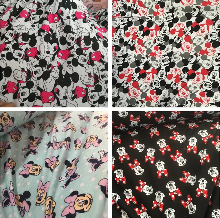 Эластичная трикотажная хлопчатобумажная ткань для шитья с мультяшными героями