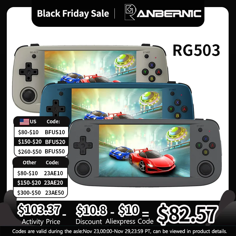 

Anbernic RG503 Retro Handheld Game Console 4.95-inch OLED Screen Linux System RK3566 Wifi Bluetooth Video Portable Games Player