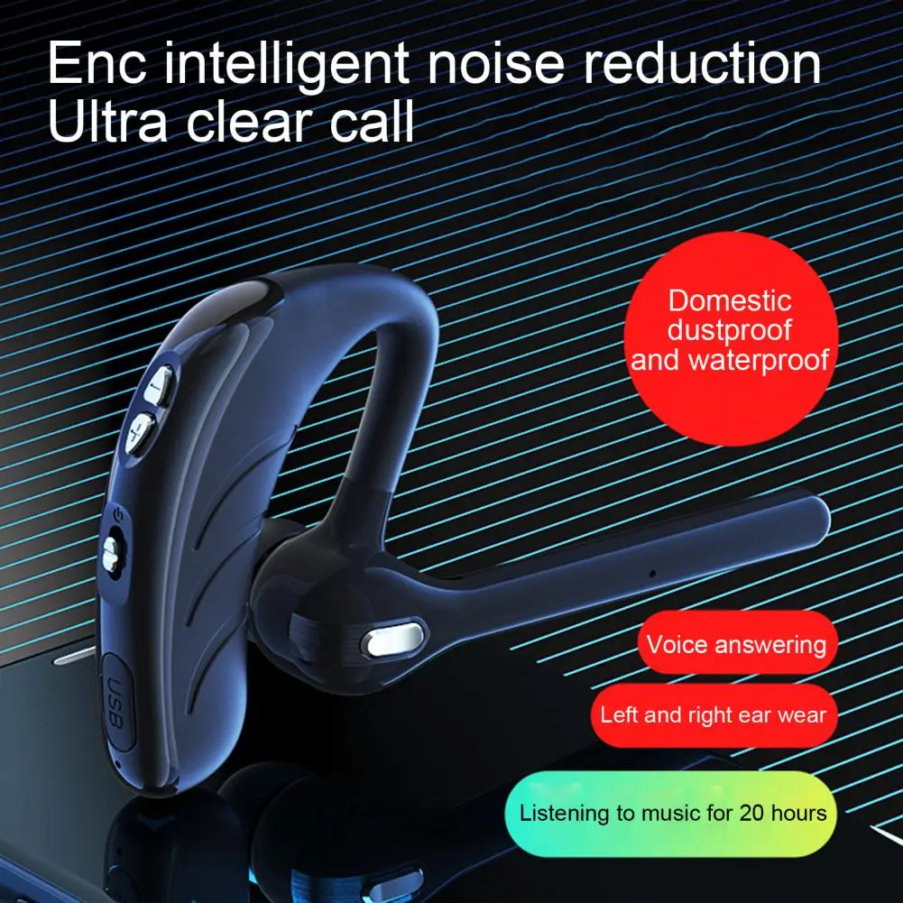 

P13S Bluetooth-compatible 5.1 Earphone Ear Hook Noise Cancelling Wireless Call Music Headphone with Mic for Business