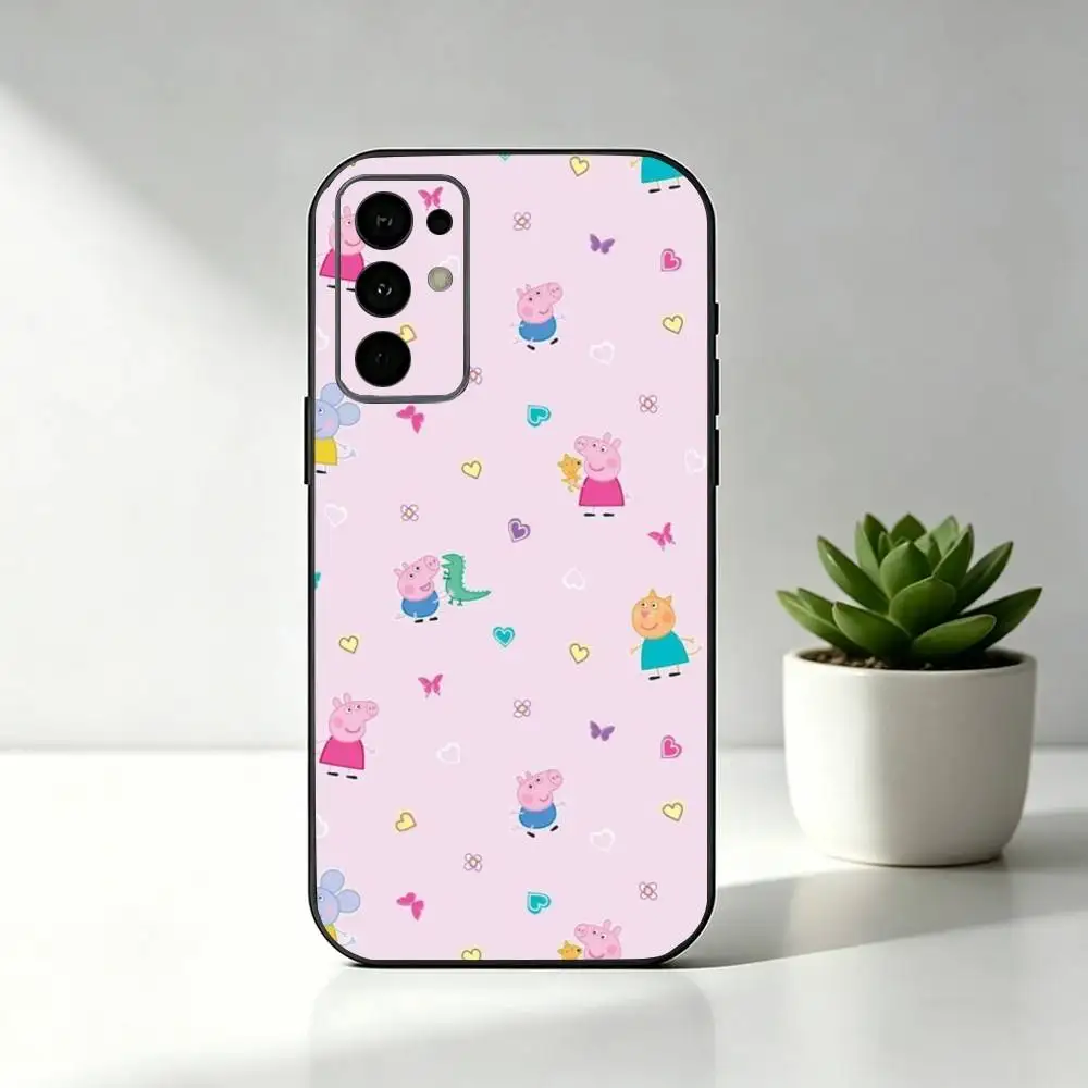 Фото Чехол для телефона с рисунком P-Pink Peppa Pig, черный, силиконовый, мягкий, для Samsung S25, S24, S21, S22, S23, S30, Ultra, S20, Plus, Fe, Lite №3