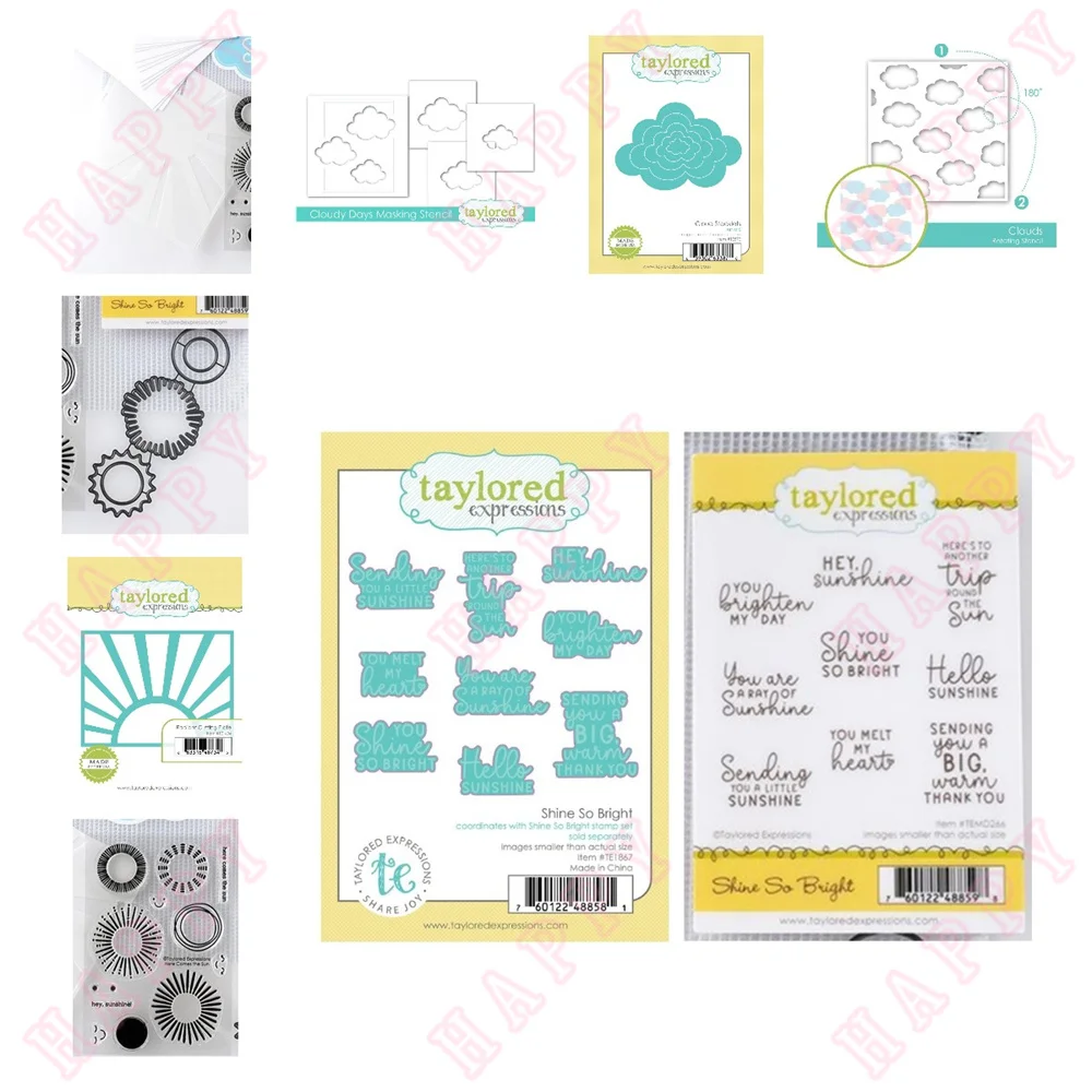 

Cloud Stacklets Masking Vocabulary Metal Cutting Dies Stamps Decoration DIY Scrapbook Diary Card Embossing Album Paper Template