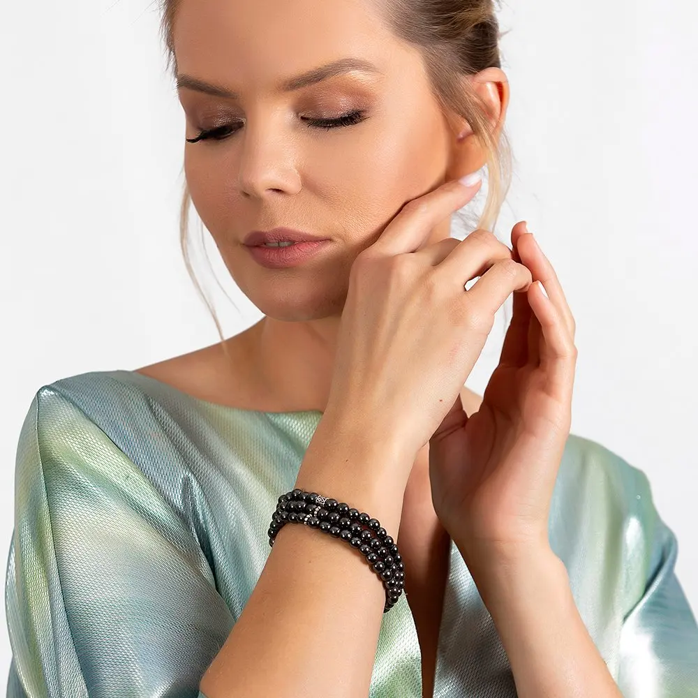 

Браслет Nipora-ожерелье-четки 99 гематит ювелирные изделия из натурального камня