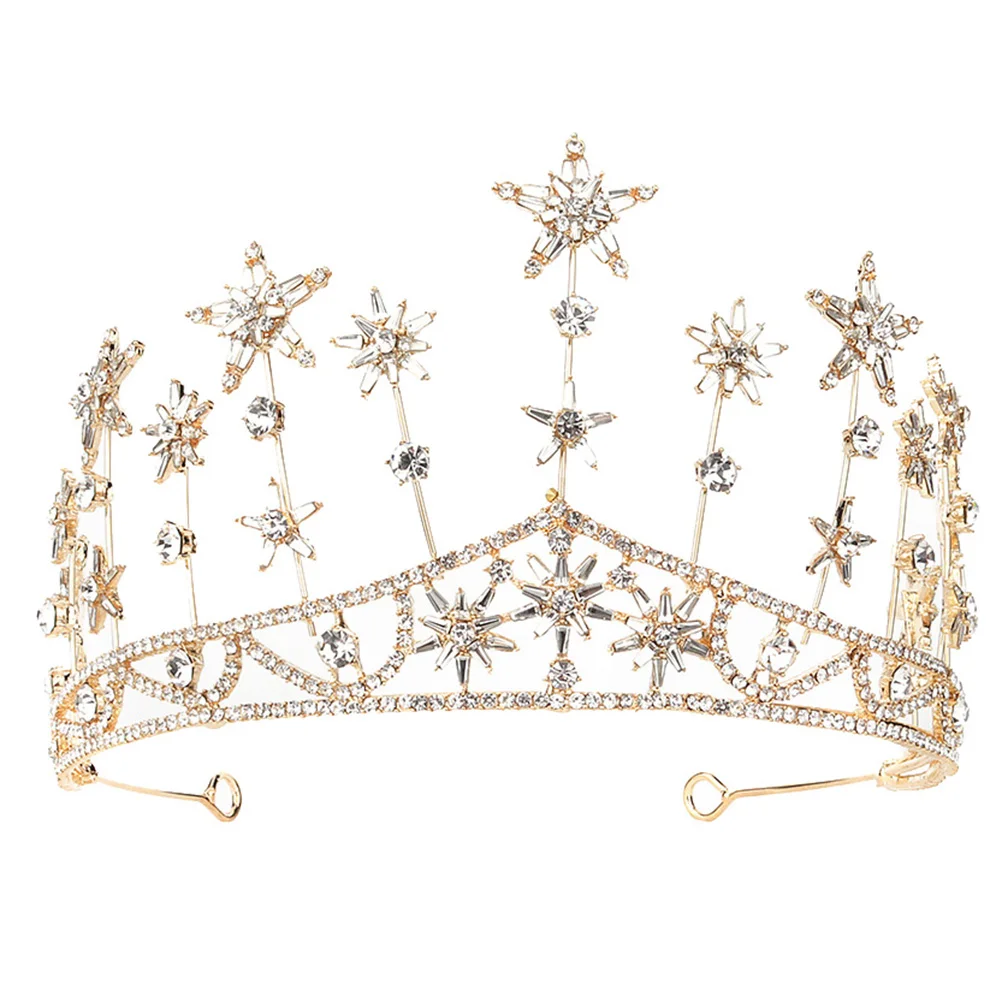 

Crown Wedding Hair Accessories Women Beautiful Hairband Rhinestones Bride Decor Alloy Handmade Headwear Supply Bridal