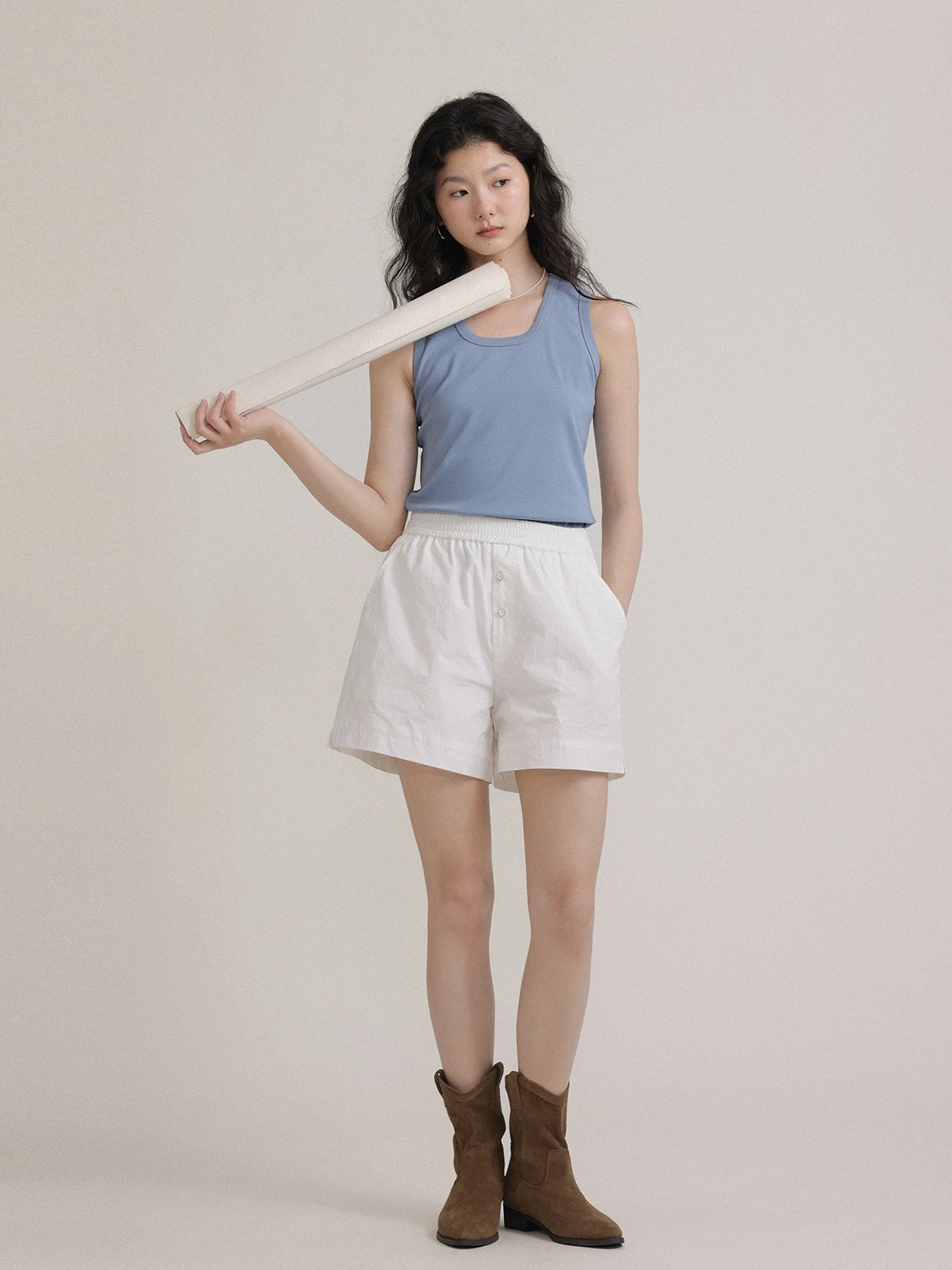 Многоцветный Трикотажный жилет Nicepeople2023ss с U-образным вырезом