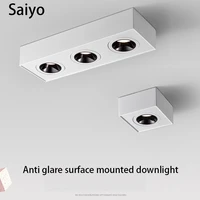 saiyo led spot light surface mounted square downlight 10w cob ceiling lamp long focos spotlights for home shop indoor lighting