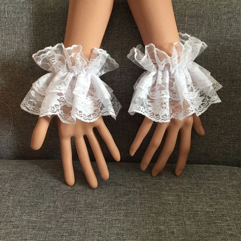

Кружевные манжеты в стиле "Лолита", рукава «стимпанк», оборки, цветочные кружева, эластичный браслет, японский аниме, косплей, школьница