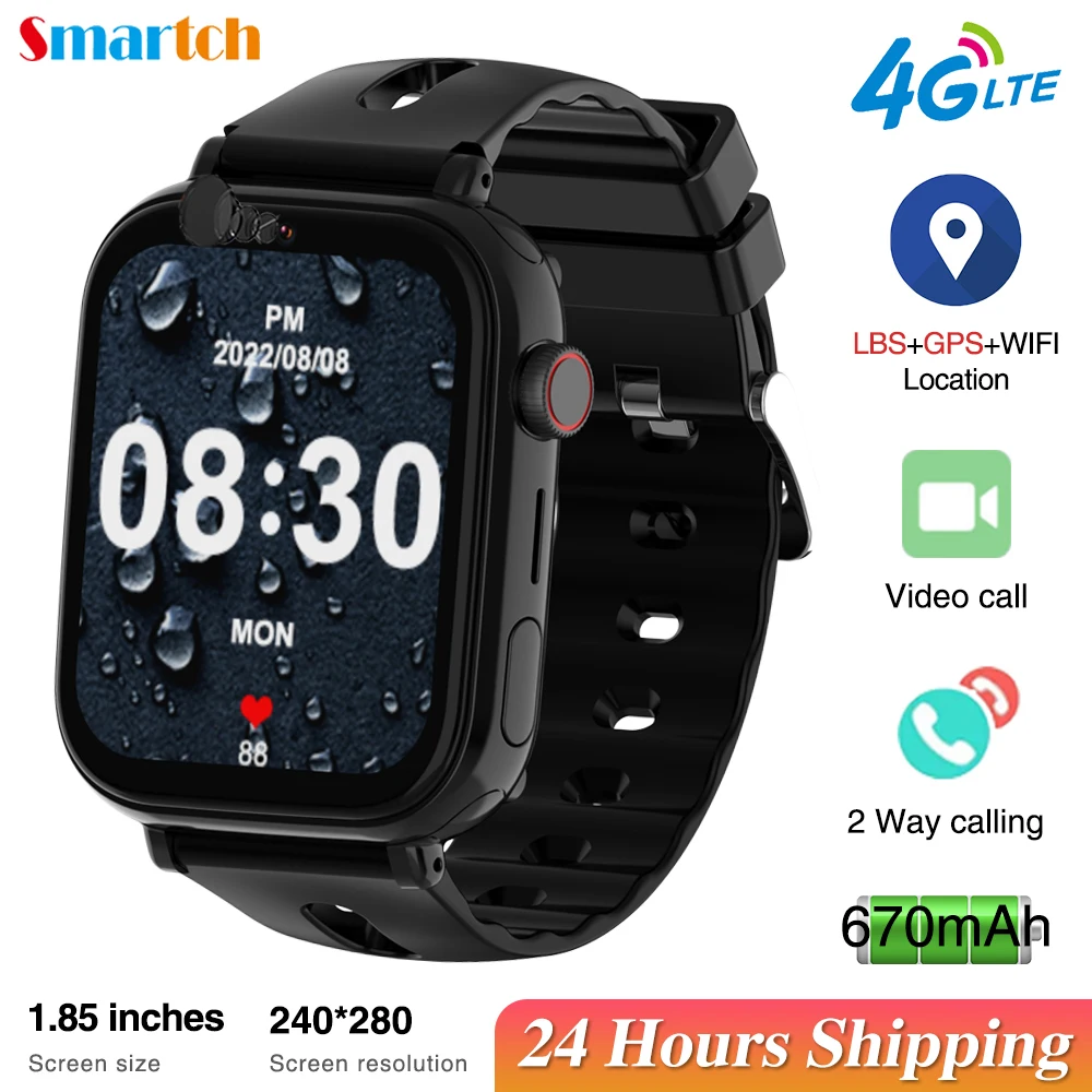 

Смарт-часы для детей, 4G, LBS, GPS, Wi-Fi