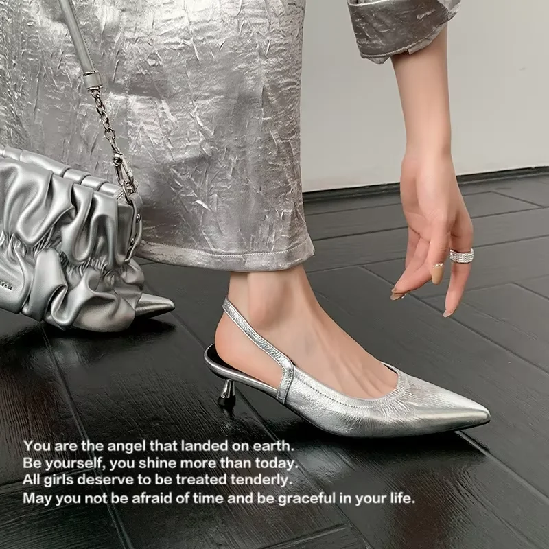 Летние сандалии туфли на каблуке котенок весенне-осенние элегантные с открытой