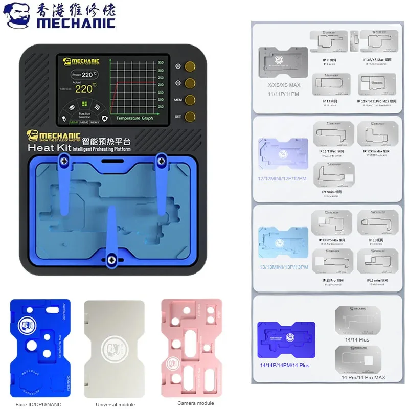 

Механическая интеллектуальная подогревательная платформа для материнской платы iPhone, многослойный чип BGA, трафарет/ремонт точечной матрицы с трафаретом