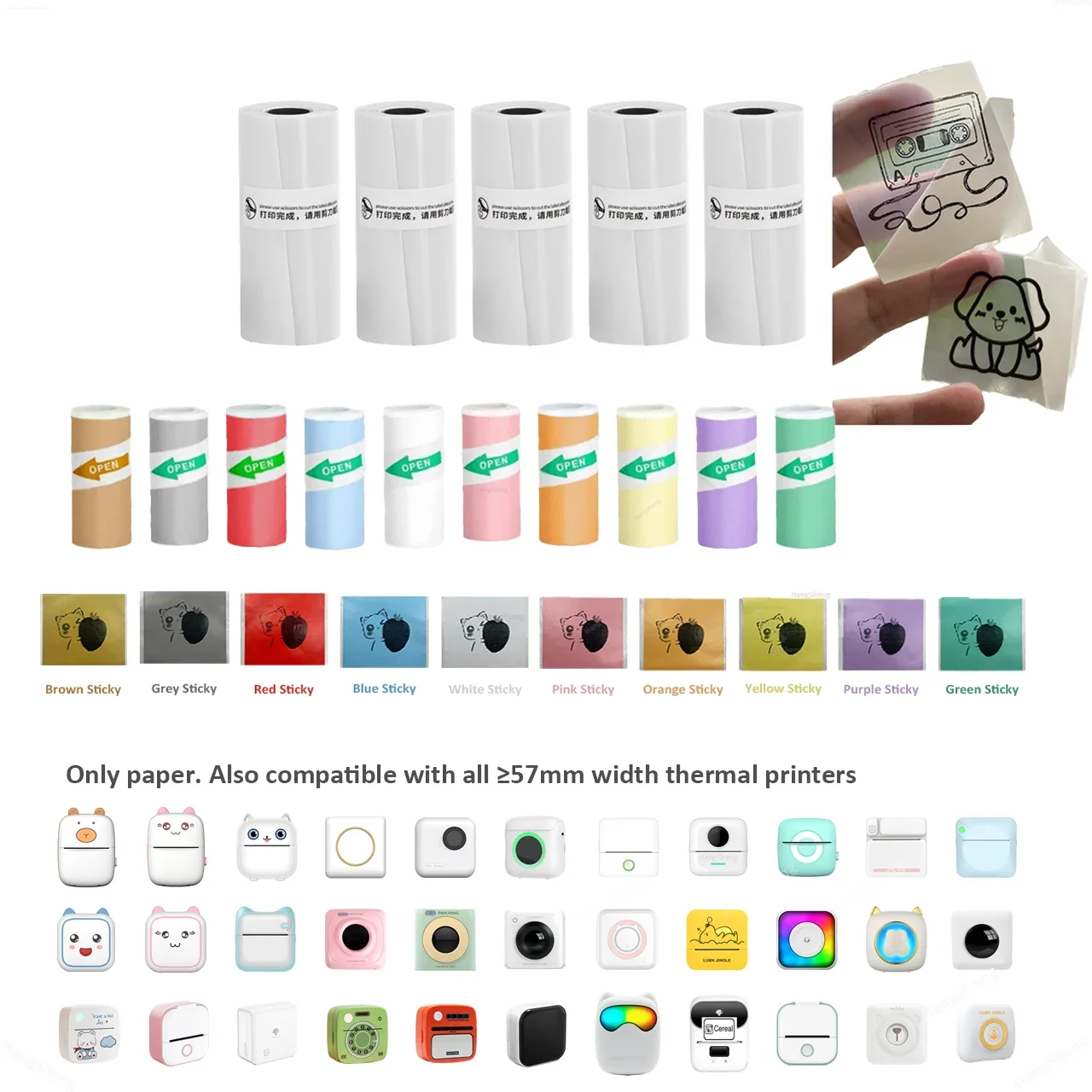 Мини-бумага для принтера прозрачная термонаклейка бумага скрапбукинга