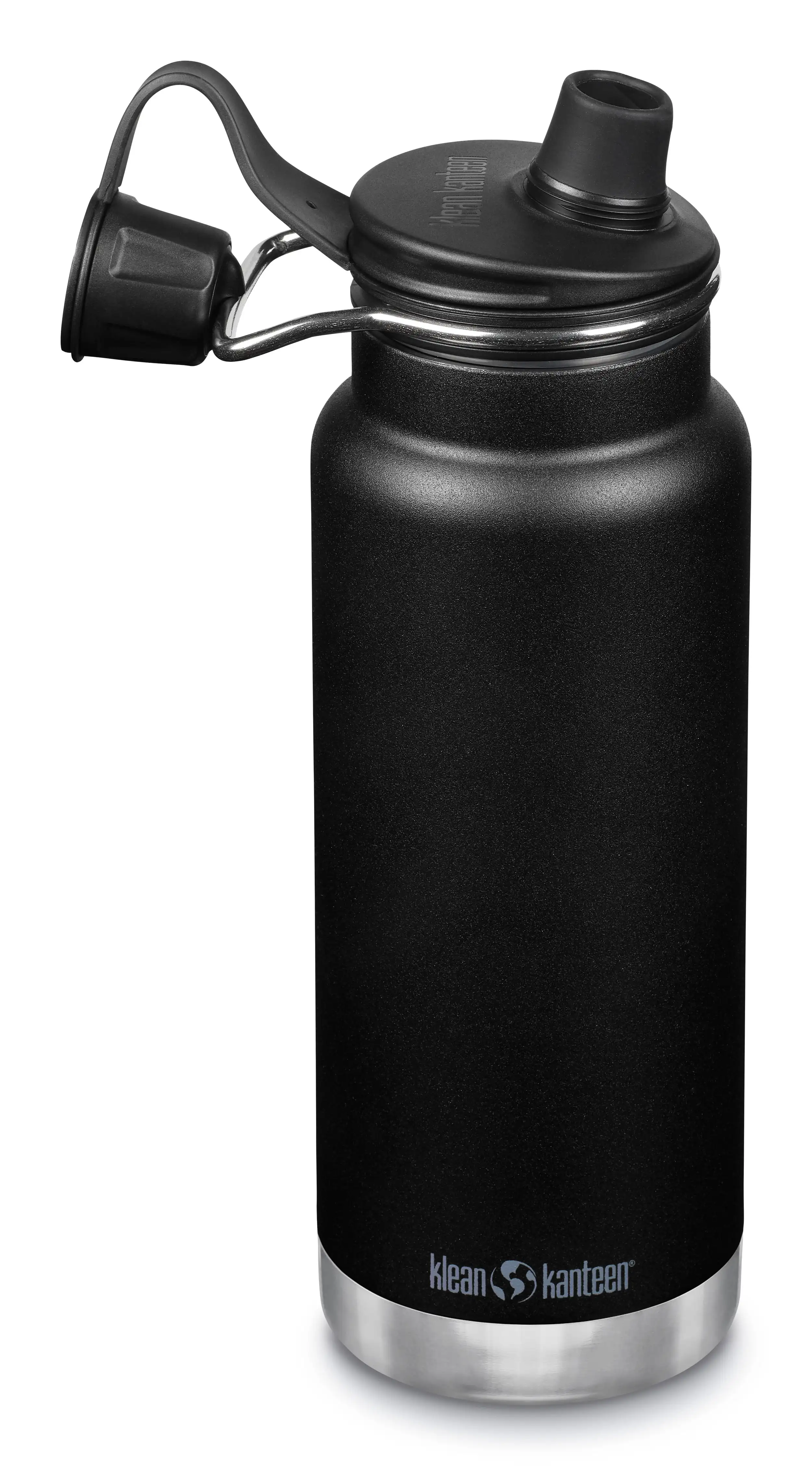 

Klean Kanteen 32 floz Изолированная бутылка для воды из нержавеющей стали, черная крышка Chug