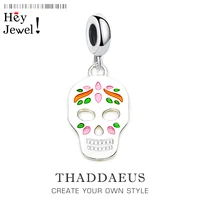 fashion mexican skull charm skeleton pendant women men jewelry 925 sterling silver gifts