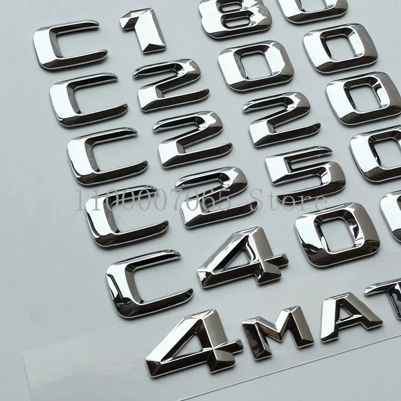Хромированные буквы 2015 эмблема C180 C200 C250 C300 C350 C400 C450 C220d C250d 4matic для Mercedes Benz W205