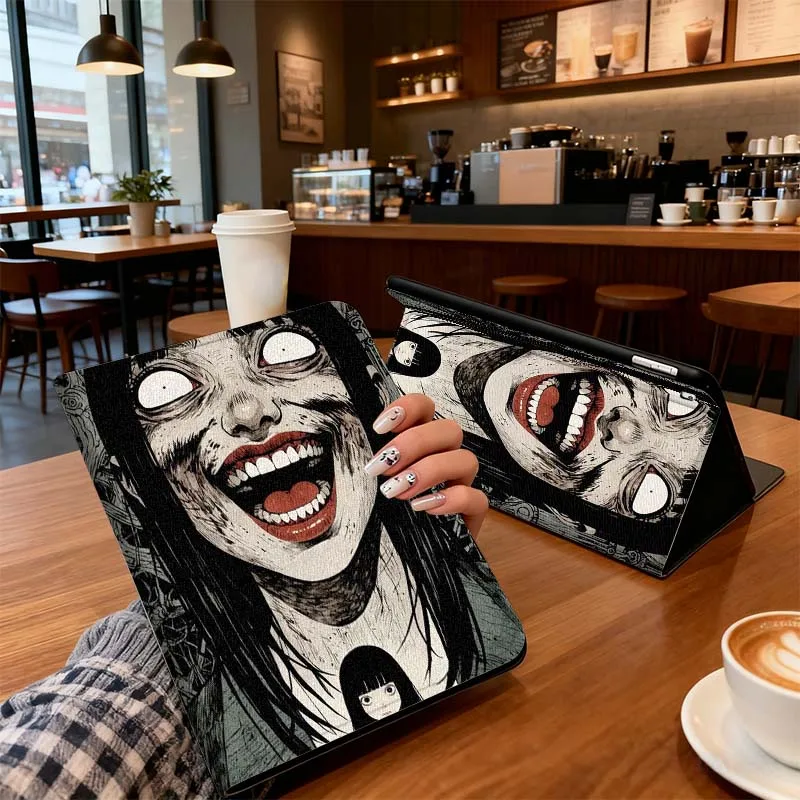 Фото Junji Ito Tomie Kawakami для iPad Pro Air Mini 2 3 4 5 6 7 7th 8th 9th 10th 11th 10.2 9.7 10.5 10.9 11 12.9 13-дюймовый чехол для планшета №4