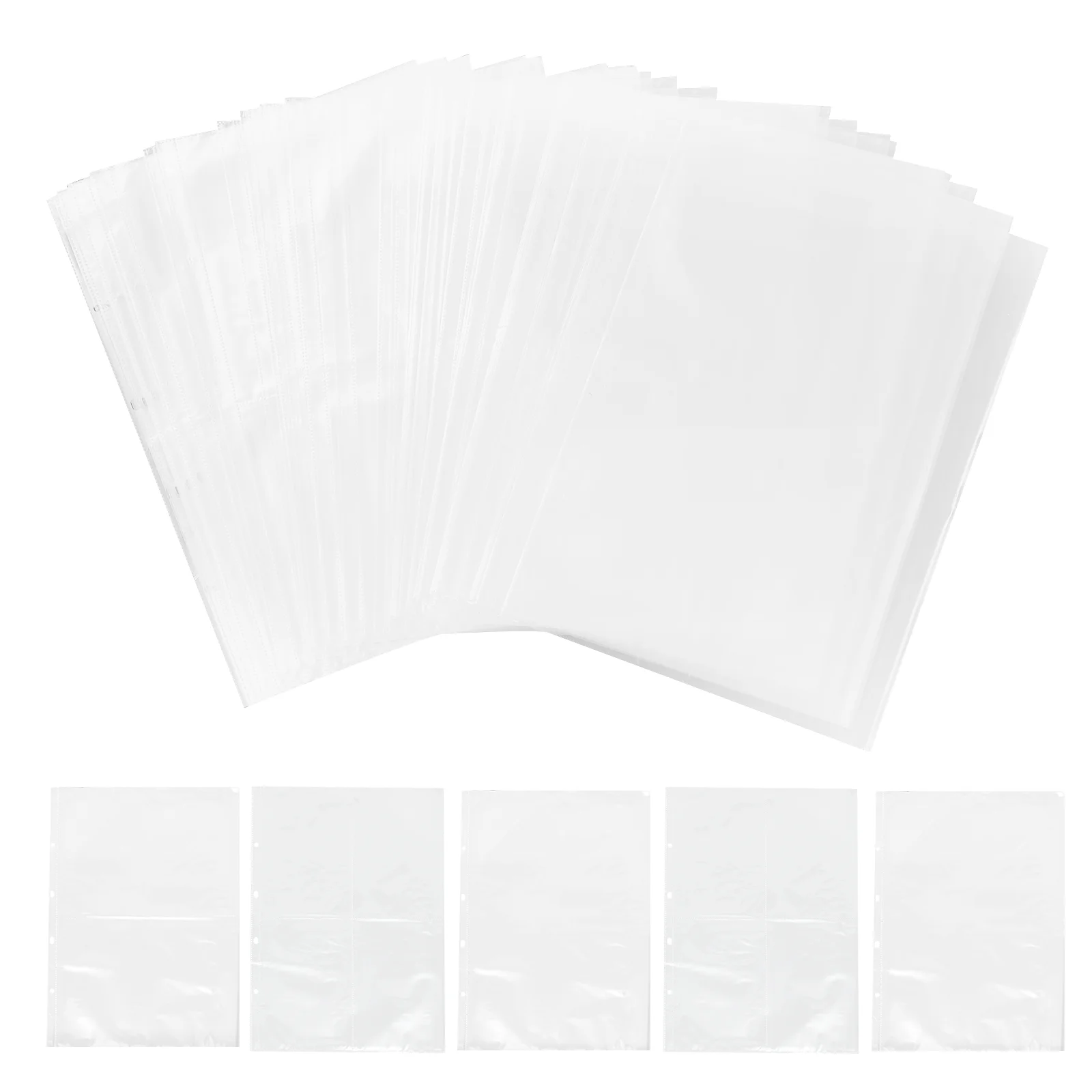 

40 Pcs Binder File Protection Bags Clear Folders Documents Plastic Page Protectors Loose Leaf Sleeves