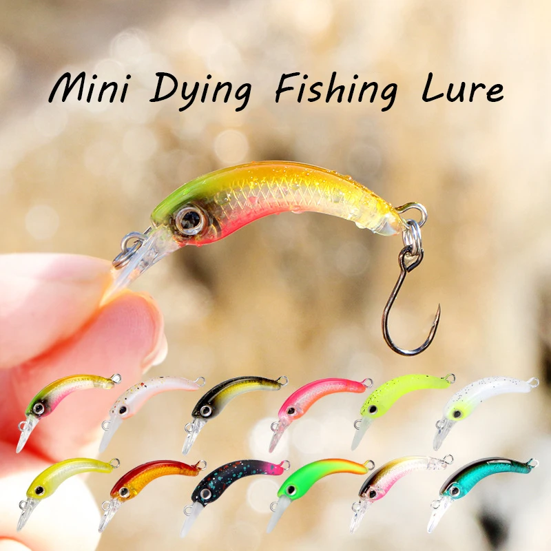 LETOYO 40mm Dying Fishing Lure Trout Mini Crankbait Micro Minnow Crank Floating Artificial Hard Baits Freshwater Fishing Tackle