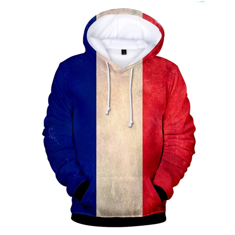 3D Print National Flag Hoodie Men USA Portugal Brazil Argentina France Canada Hooded Sweatshirt Long Sleeves Oversized Hoodies