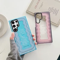 ins fashion wave inspirational word silicone phone case for samsung galaxy s21 ultra s21 plus s21 girl shockproof cover fundas