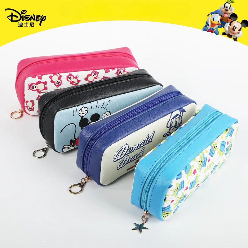 

Disney Mickey Minnie Mouse Donald Duck Pen Case Cute Cartoon Large Capacity Zipper Stationery Box Children's Pencil Case