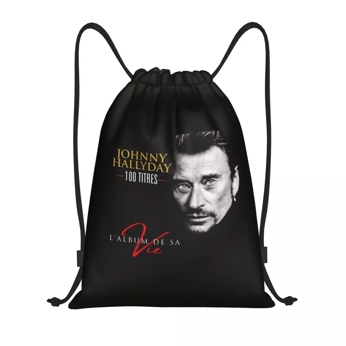 

Awesome Johnny Hallyday Rock Drawstring Bag Men Women Portable Gym Sports Sackpack French France Singer Shopping Backpacks