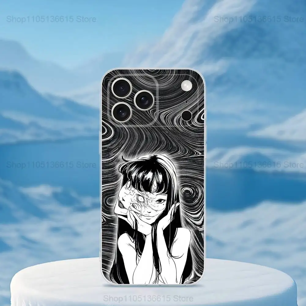 Фото Comics T-Tomie J-Junji ito Phone Case For iPhone 16,15,14,13,12,11,17 Pro,Max,Plus,X,XS,XR,SE,Mini Transparent Soft Cover №3