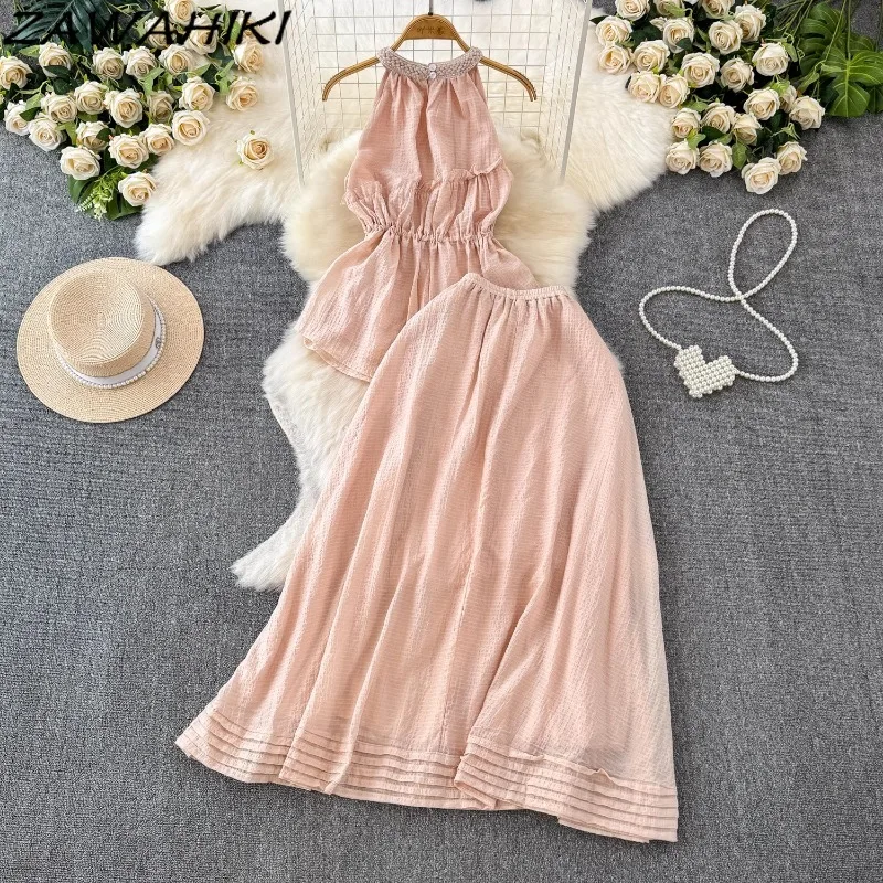 Комплект из двух предметов Женский бандажный топ с рюшами и лямкой на шее Женская