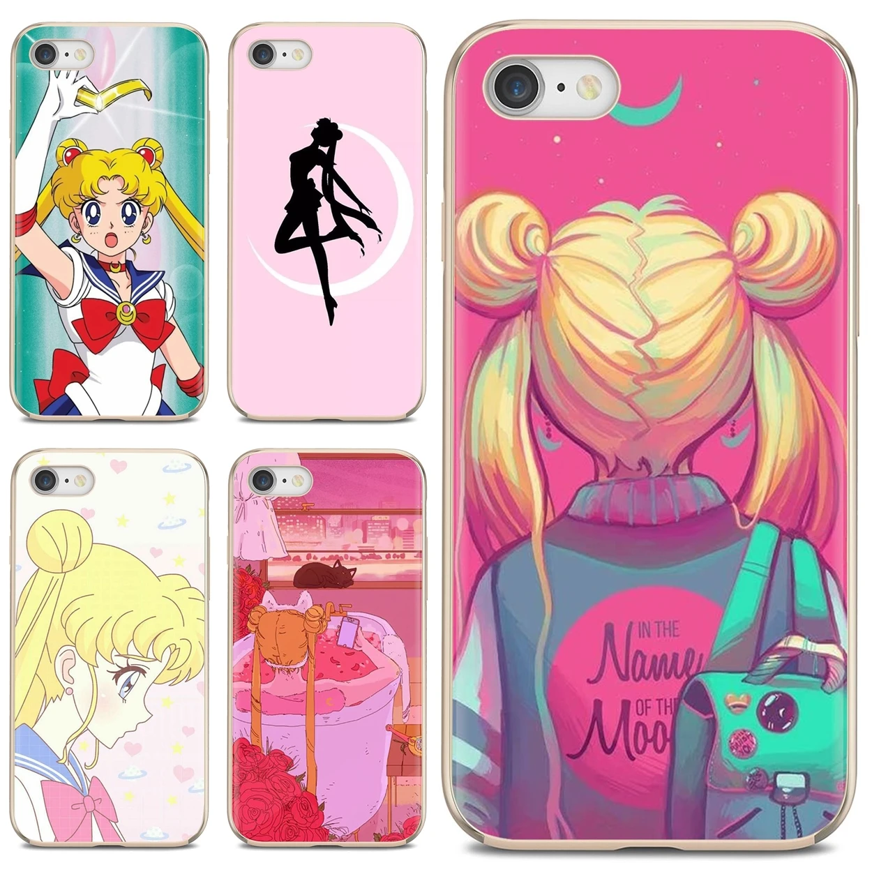 Для Xiaomi mi Redmi Note 3 4 4X 5 6 7 8 8t 9 9s 9t 10 pro lite Pink JP Аниме Kawaii Сейлор Мун мягкий чехол сумка |