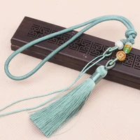 charm handle keychain lanyard car strap tassel hand woven diy short key chain emerald bag hanging text play rope jewelry ys261