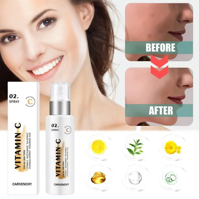 

Vitamin C Toner Hydrating Brightening Facial Mist Refreshing Nourish Spray Oil Control Fade Fineline Spot Acne Pigment For Girl