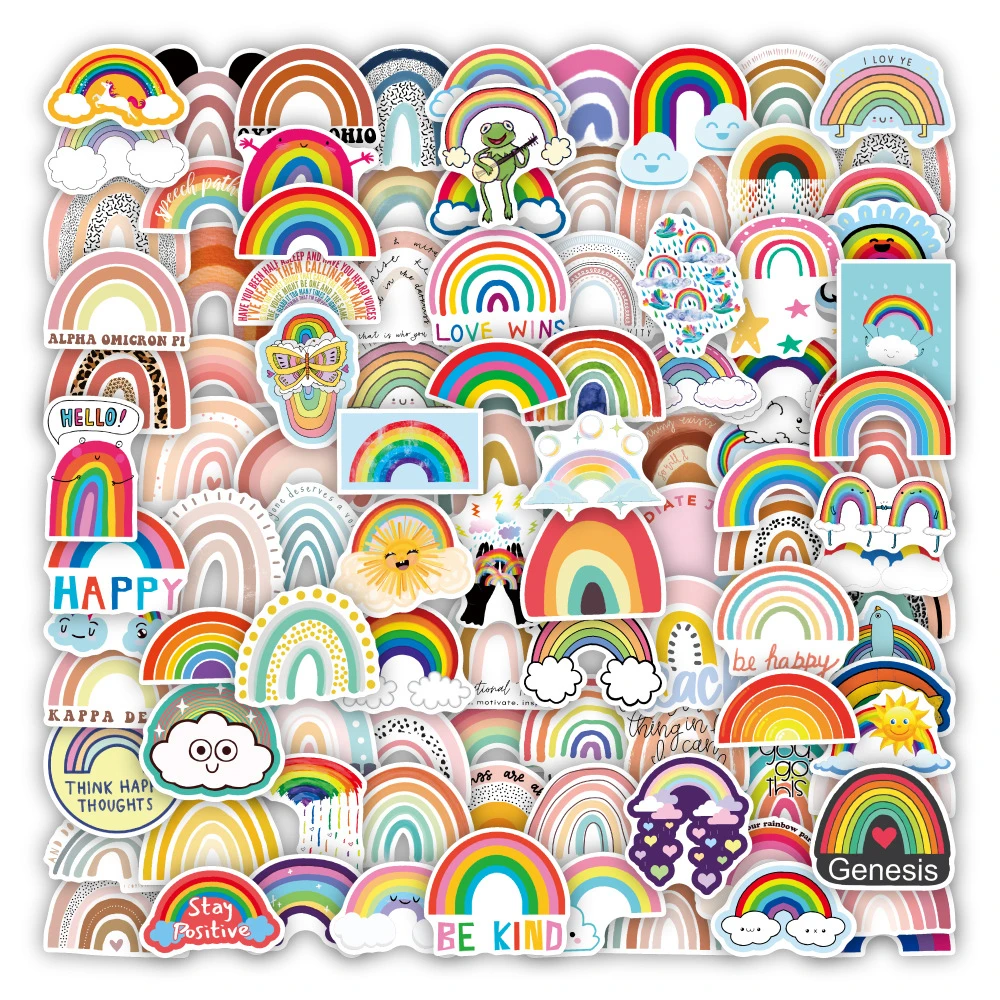 

100 шт./упаковка, водонепроницаемые наклейки для багажа, скейтборда, ноутбука