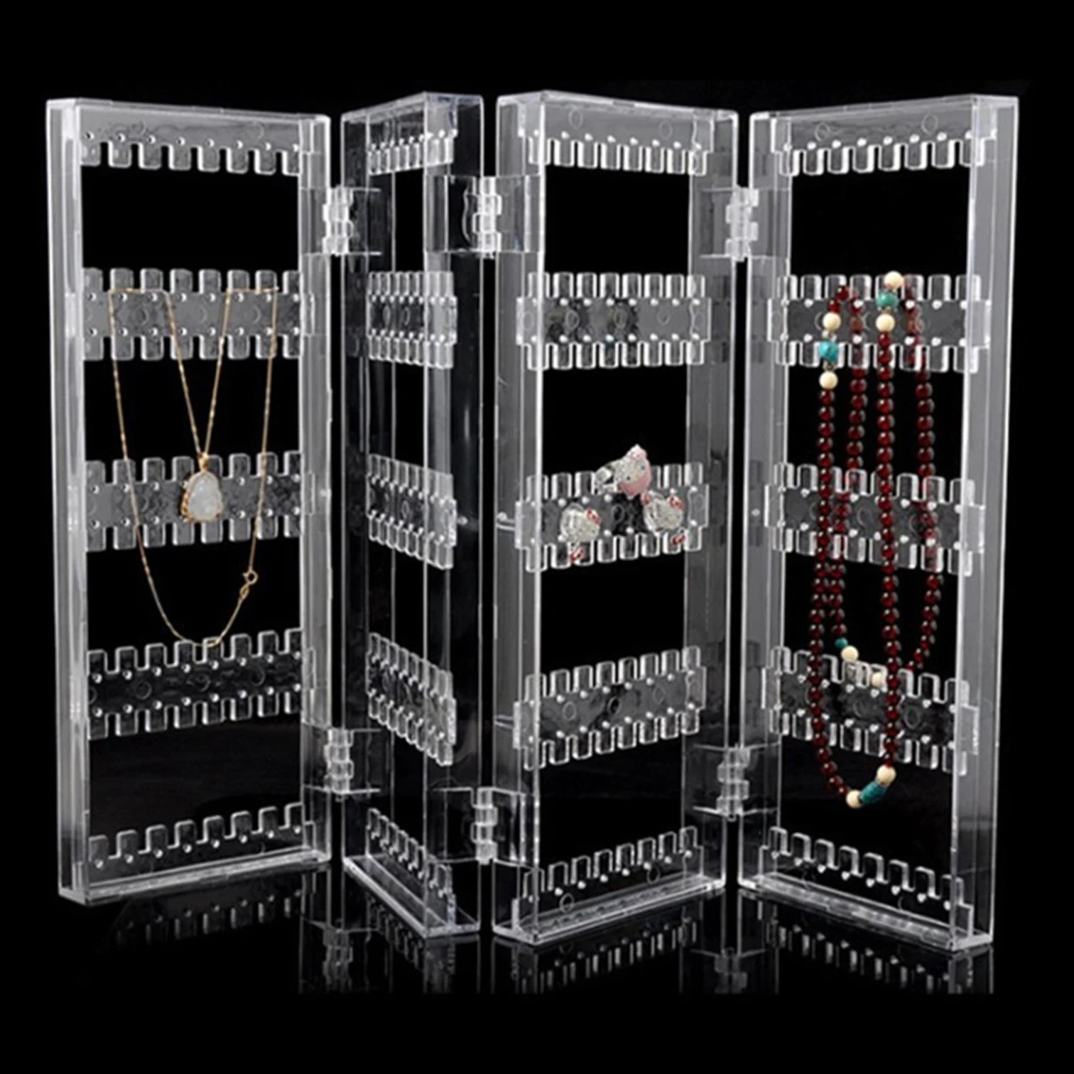 

Полка-органайзер для сережек, 256 отверстий, 4 двери