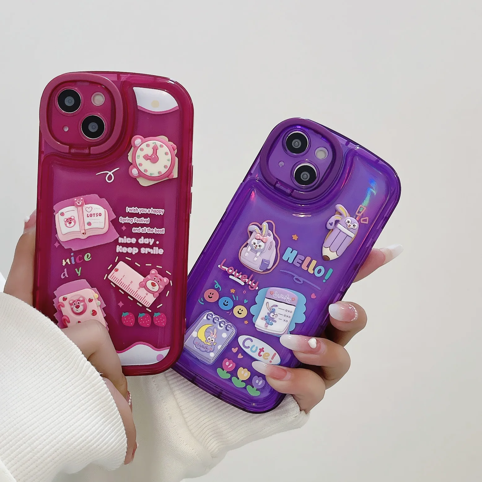 

3D Disney StellaLou Lotso Three-Dimensional Phone Cases For iPhone 14 13 12 11 Pro Max XR X XS MAX 8 7 Plus Cover