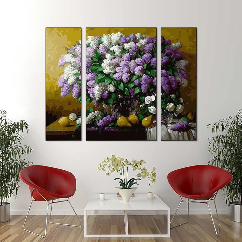 

CHENISTORY 3PCS Painting By Number Flower Vase Drawing On Canvas Pictures By Numbers Flower Handpainted Kits Art Gift Home Decor